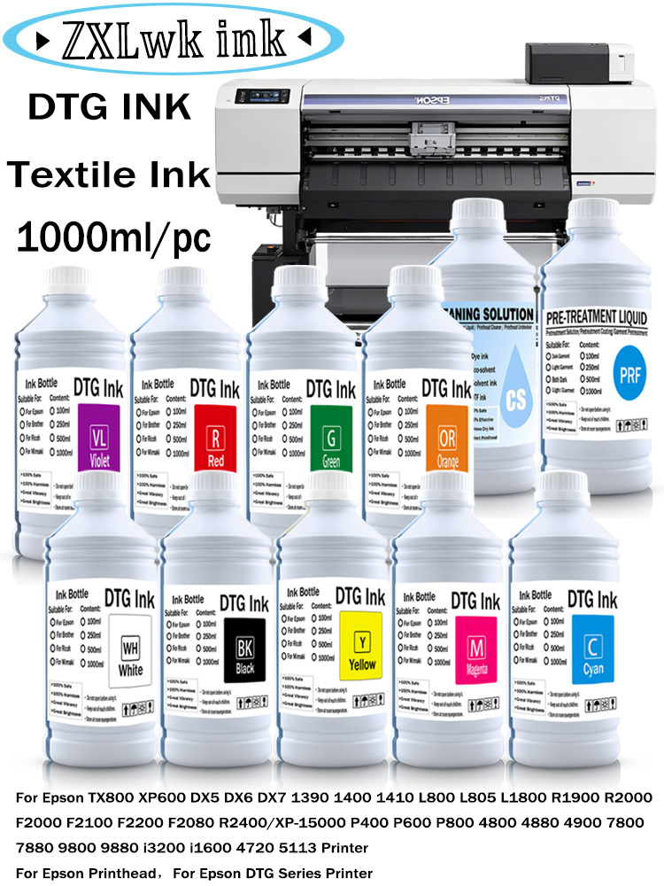 Чернила DTG для текстиля, смен – обзор и цена Direct To Garment Ink